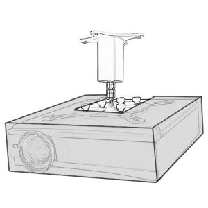Custom Projector dust cover with ceiling mount cutout – Box shape (Shape H)